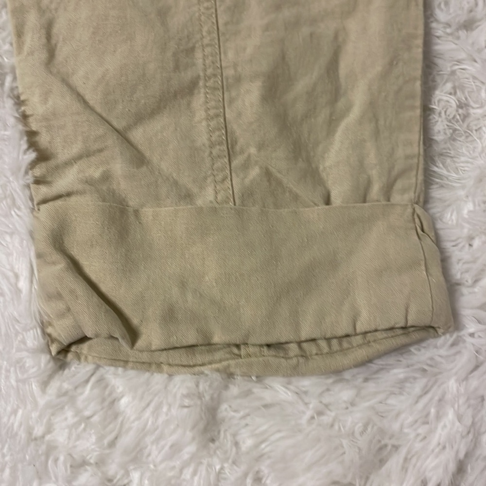 ELASTIC waist khaki cargo style Capri pants Size S - Picture 4 of 5
